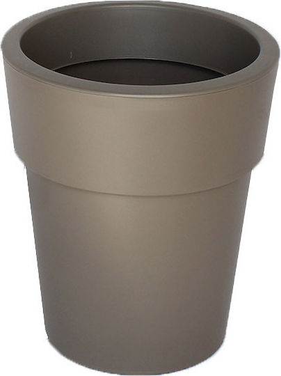 Viomes Linea Γλάστρα Πλαστική Γκρι Καφε (Taupe) 35x35x33εκ.