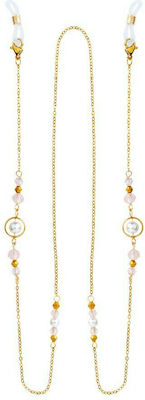 Medisei Dalee Pink Stones Eyeglass Chain In Gold Colour 1pcs