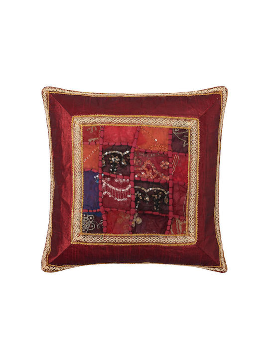 Silk Fashion Decorative Pillow Case Antic Burgundy 45x45cm