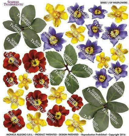 Sospeso Trasparente Wild Flowers Reispapier Decoupage