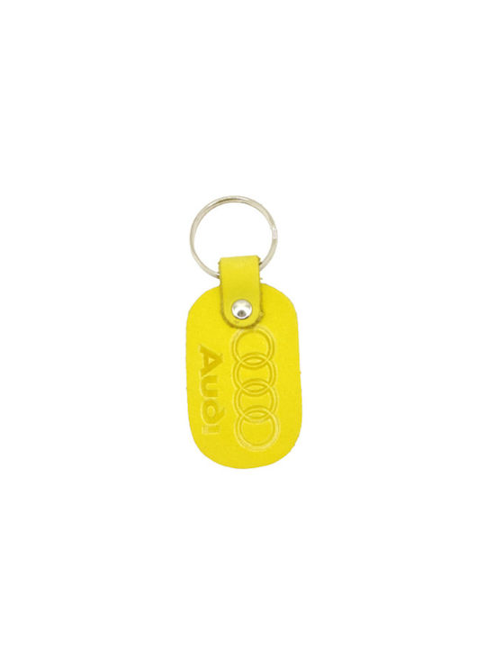 Leather lime AUDI keychain 6265-k