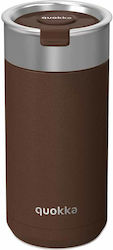 Quokka Tumblers Flasche Thermosflasche Rostfreier Stahl BPA-frei Braun 400ml mit Mundstück 40074