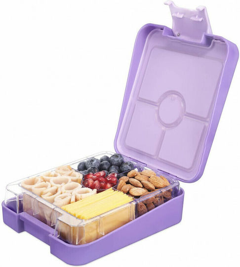 Navaris Bento Box Πλαστικό Παιδικό Δοχείο Φαγητού Μωβ