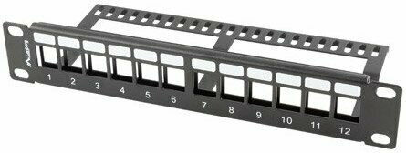Lanberg Patch Panel Keystone for Rack 1U 10" with 12 Ports Black