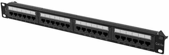 Lanberg Panou De Patch Pentru Rack 1U 19" 24 Prize Cat6a Negru