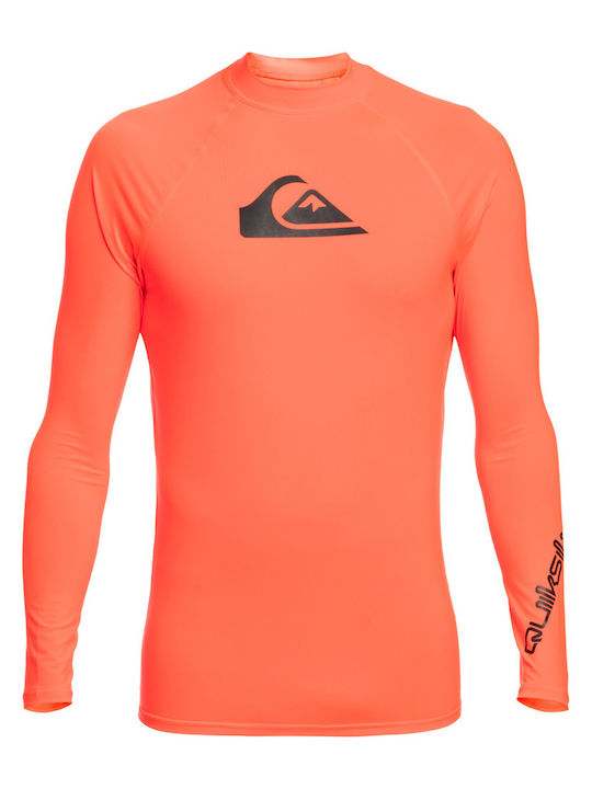 Quiksilver All Time Ls Мъжки Дълъг ръкав Слънцезащитна риза Оранжев