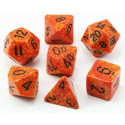 Chessex Speckled Polyhedral Dice Fire 7τμχ