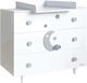 Azure Baby Dresser with 3 Drawers White 90x53x85cm