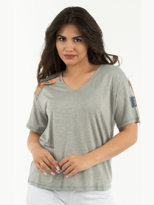 VISCOSE T-SHIRT BE-0003/20100-GREY