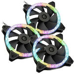 Bitspower Notos Ventilator Carcasă 120mm cu Iluminare RGB și Conexiune 4-Pin PWM 3buc