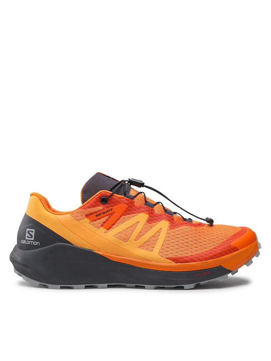 Salomon Sense Ride 4 Ανδρικά Αθλητικά Παπούτσια Trail Running Vibrant Orange / Ebony / Quarry