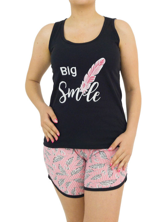 Damen Schlafanzug Big Smile schwarz S22