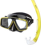 Mares Diving Mask Silicone with Breathing Tube Starfish Black/Yellow 1102348