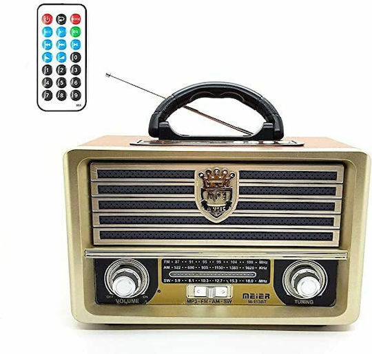 Meier M-1138T Retro Cu alimentare la rețea cu Bluetooth și USB Maro