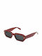 Gast High Era Sunglasses with Red Plastic Frame and Gray Lens RA04