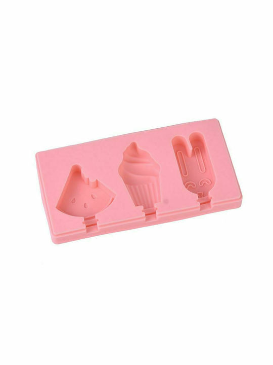 No Coating Silicone Ice Cream & Ice Lolly 3 Cups Baking Pan Cookies