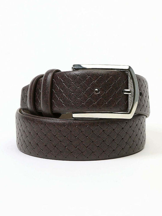 Men's Belt from Artificial Leather Brown