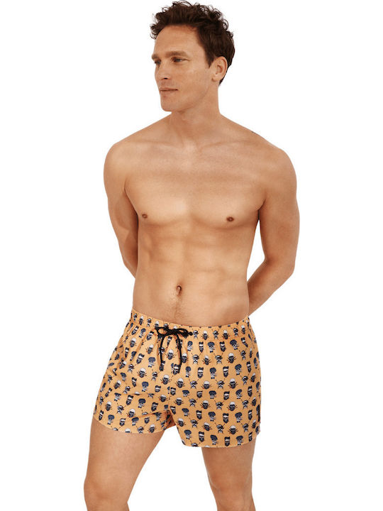 Men's Swimwear Shorts Yellow with Patterns
