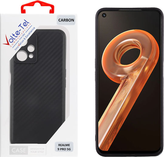 Volte-Tel Carbon Camera Protective Back Cover Σιλικόνης Μαύρο (Realme 9 5G / 9 Pro)