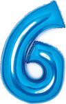 Balloon Foil Jumbo Number 6 Blue 66cm