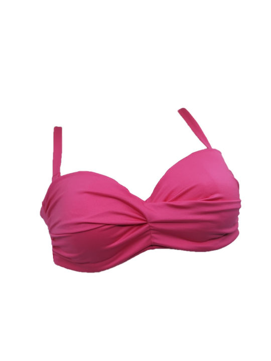 Bluepoint Solids Strapless Bikini Top με Ενίσχυση Ροζ