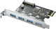 Ugreen Κάρτα PCIe σε 4 θύρες USB 3.0