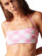 Blu4u Sports Bra Bikini Top Barbie with Adjustable Straps Pink