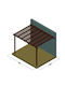 Garden Pergola Made of Wood with Ceiling 300x300cm
