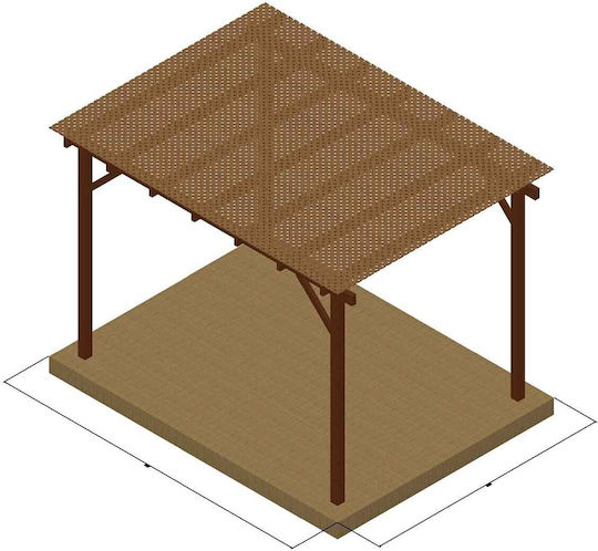 Pergolă De Grădină Din Lemn Cu Tavan 400x300cm
