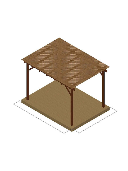Pergolă De Grădină Din Lemn Cu Tavan 500x400cm