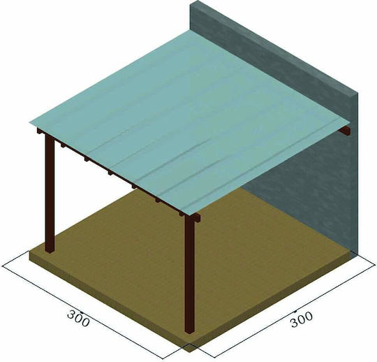 Πέργκολα Κήπου από Πλαστικό με Οροφή 400x400cm