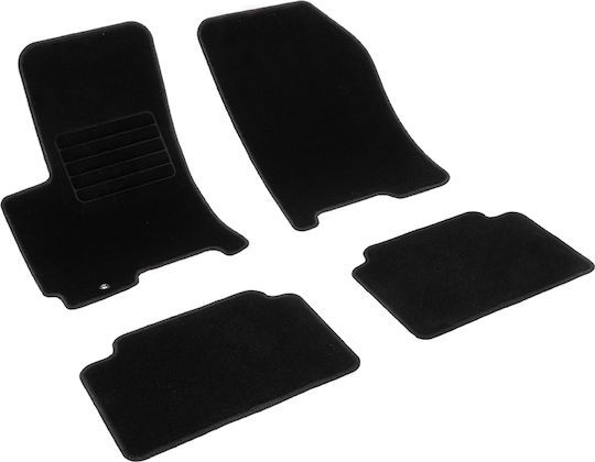 Rigum Satz Vorder- und Hintermatten 4Stück aus Teppichboden für Chevrolet Aveo Daewoo Kalos 2005 2011 Schwarz