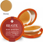 Rilastil Sun System Uniforming Compact Sonnenschutz Pulver Für das Gesicht SPF50 mit Farbe 03 Bronze 10gr