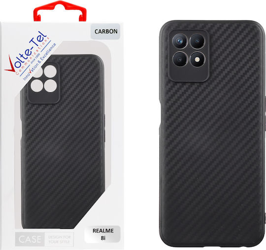 Volte-Tel Carbon Camera Protective Back Cover Σιλικόνης Μαύρο (Realme 8i)