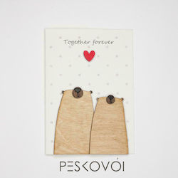 Together Forever Ευχετήρια Κάρτα Αγίου Βαλεντίνου Ξύλινη