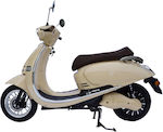 E-Fun Pusa Ηλεκτρικό Scooter Ισχύος 5000W με Τελική Ταχύτητα 90km/h Αυτονομίας 100km Μπεζ Χρώμα