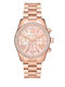 Michael Kors Lexington Women's Watch Chronograph with Pink Gold Metal Bracelet