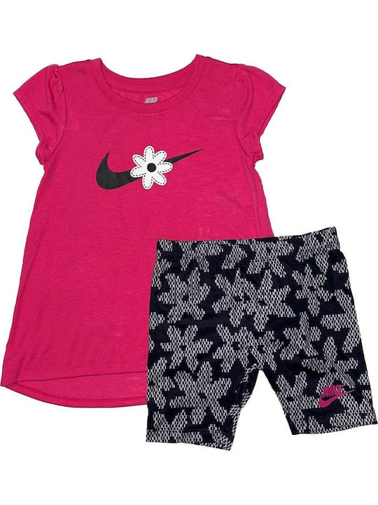 Nike Παιδικό Σετ με Σορτς Φούξια 2τμχ