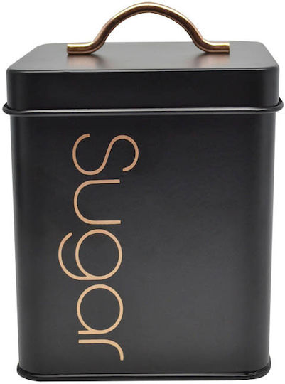 Ankor Rose Sugar Gold Box for Sugar with Lid Metallic Black-Rose Gold 11.2x11.2x16.5cm