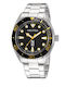 Nautica Herrenuhr 44mm Batterie mit Silber Metallarmband