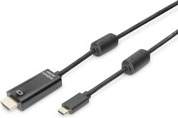 Digitus AK-300330-050-S HDMI-Stecker - USB-C-Stecker 5m Schwarz
