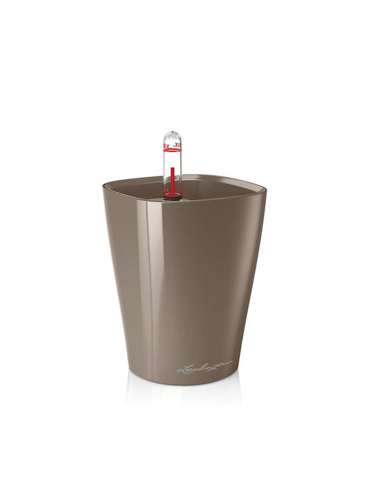 Lechuza Deltini Flower Pot Self-Watering 15x19cm Taupe High-Gloss 14904