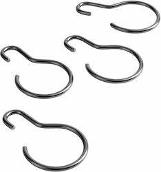 Muubs 8280000114 Metallic Bathroom Curtain Rings Silver 4pcs