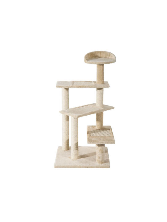 Pawhut Scratching Post Cat Trees Beige 4 levels 50x50x100cm