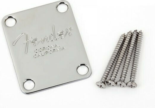 Fender Neck Plate 4-Bolt American Series Bass Control Plate σε Ασημί Χρώμα