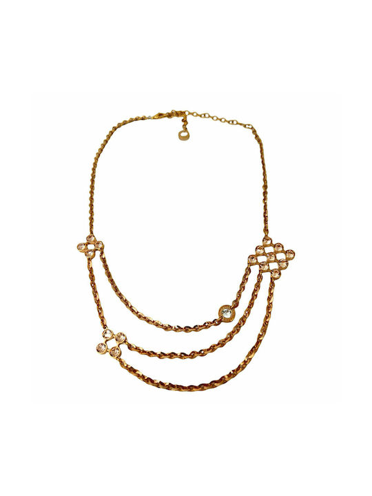 Rebecca Necklace with Pink Gold Plating