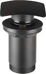 Ferro Quardo G5 Brass Valve Sink with Overflow Black