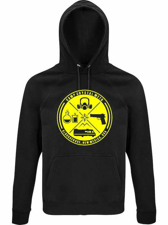 Hoodie Unisex, Organic " Breaking Bad, Camp Crystal Meth, Heisenberg Chronicles ", Black