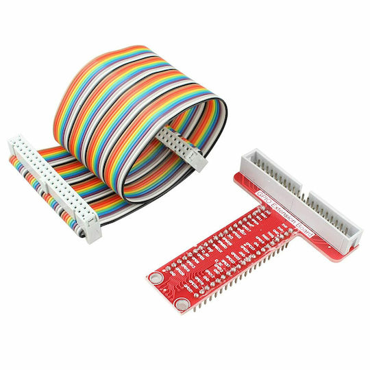 Optum T-Type GPIO Extension + 40 Pins Rainbow Cable for Raspberry Pi 3 Β+