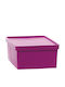 Viomes Nova Plastic Storage Box with Lid Pink 35x25.5x13.5cm 1pcs